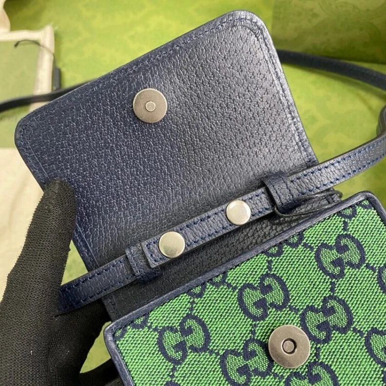 Kitlife Embracing Gucci GG Multicolour Mini Bag Green