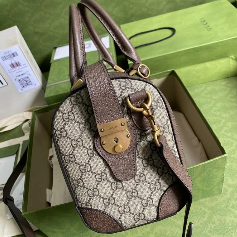 Top lv Gucci GG Small Duffel Bag With Web