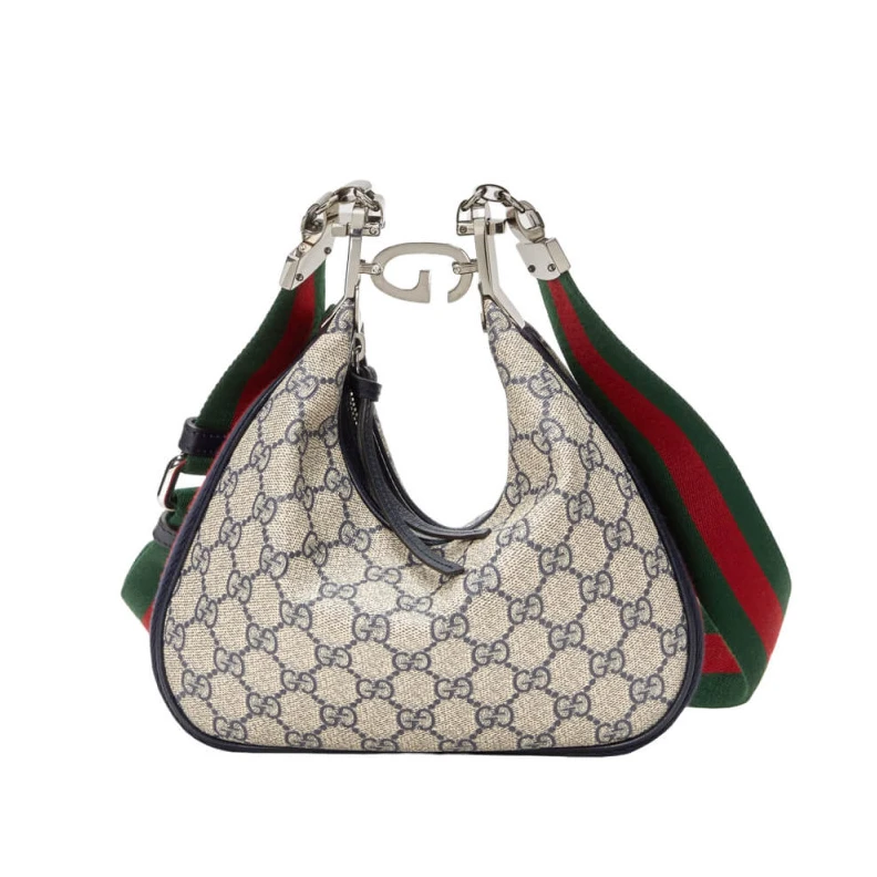 Blue leat Gucci GG Supreme Attache Small Shoulder Bag Blue