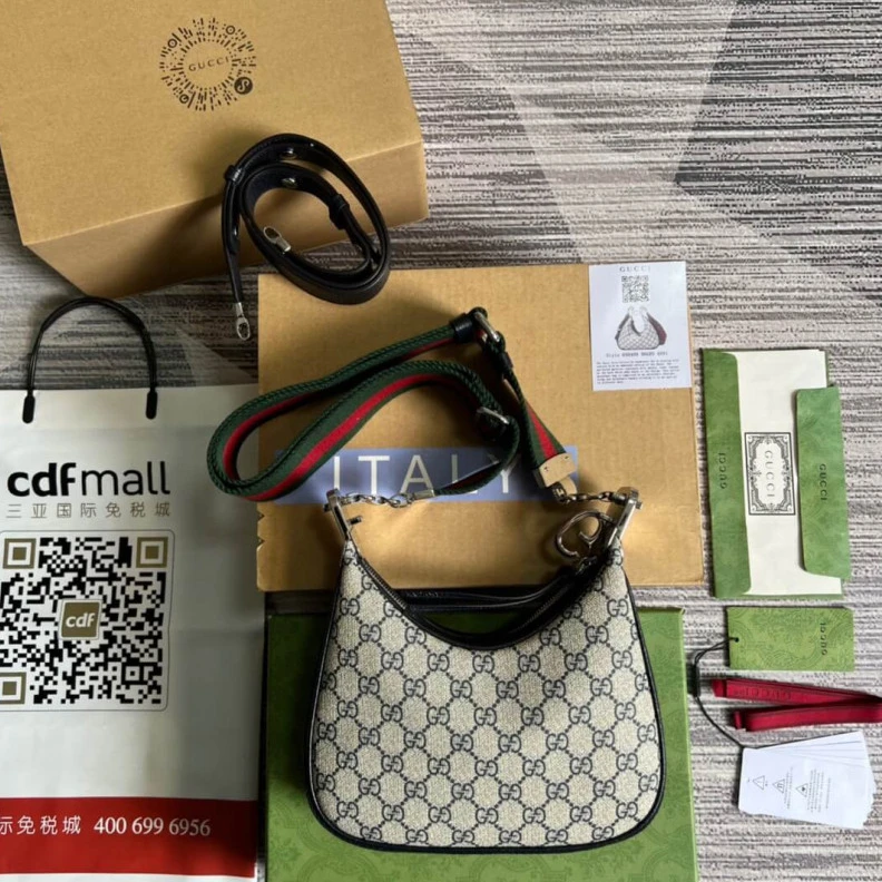 Replica bags lv Blue leat Gucci GG Supreme Attache Small Shoulder Bag Blue
