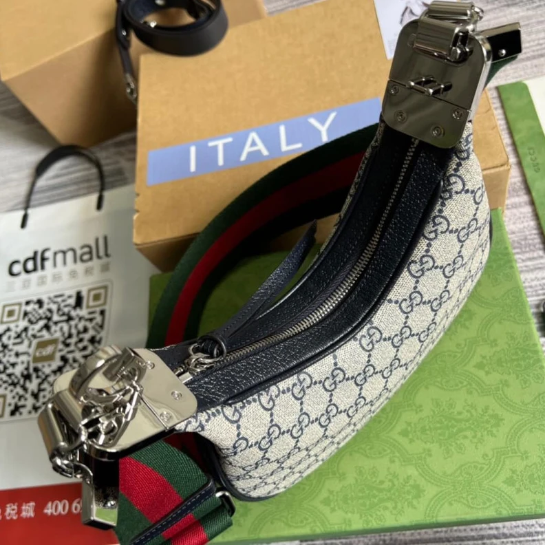 Replica bags lv Blue leat Gucci GG Supreme Attache Small Shoulder Bag Blue