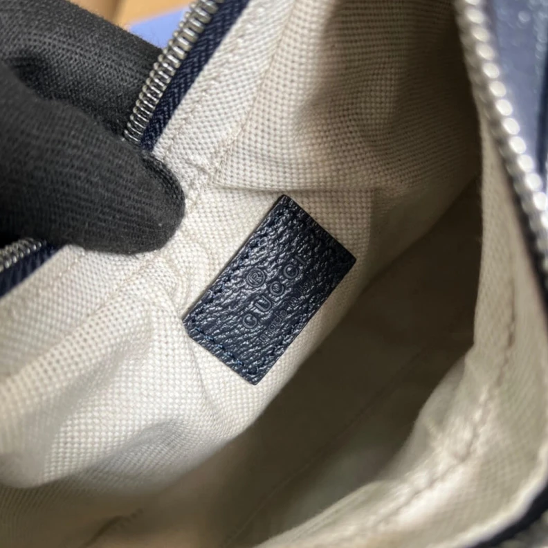 Replica bags lv Blue leat Gucci GG Supreme Attache Small Shoulder Bag Blue