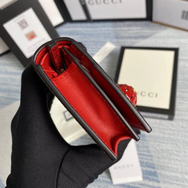 Lv belts replica Open: 4.5 Gucci GG Supreme Card Case Wallet With Cherries