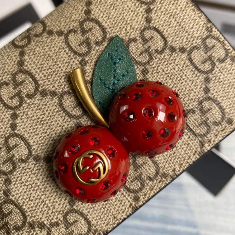Lv belts replica Open: 4.5 Gucci GG Supreme Card Case Wallet With Cherries