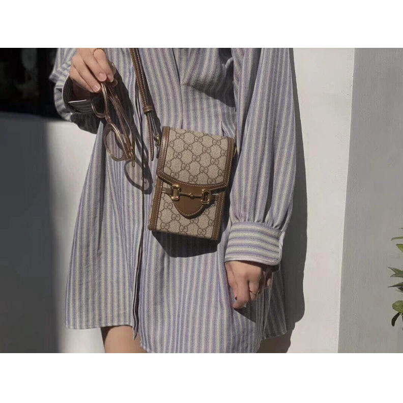 Replica bags lv This item Gucci GG Supreme Horsebit 1955 Mini Bag Brown
