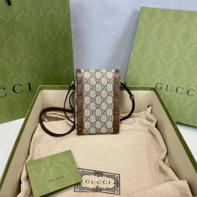 Replica bags lv This item Gucci GG Supreme Horsebit 1955 Mini Bag Brown