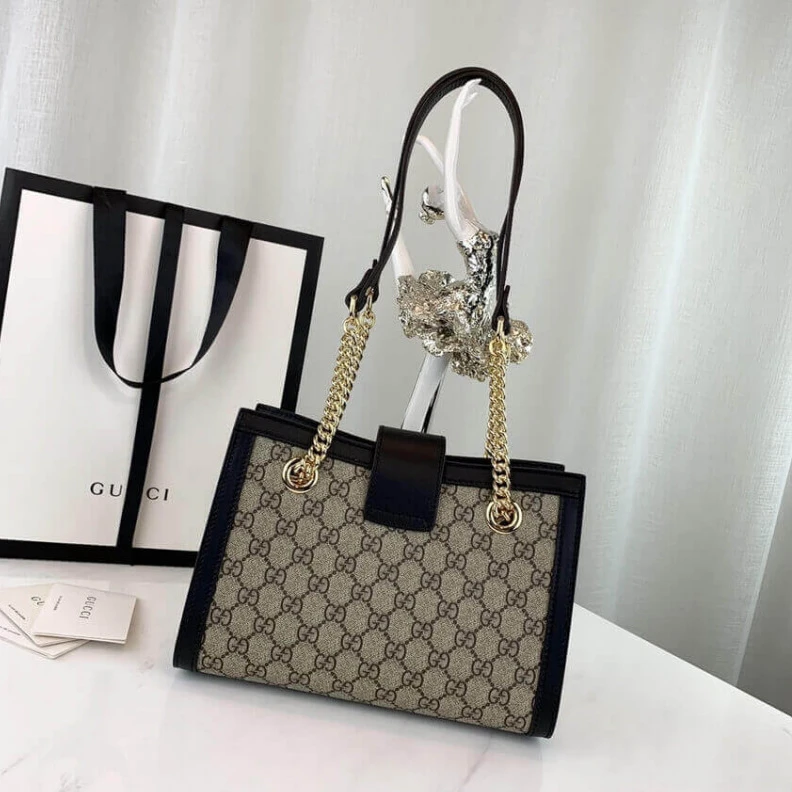 Top lv 26 x 18 x Gucci GG Supreme Padlock Small Shoulder Bag Black