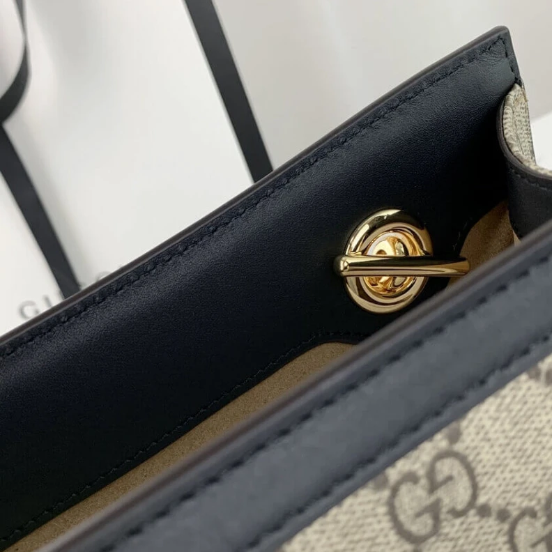 Top lv 26 x 18 x Gucci GG Supreme Padlock Small Shoulder Bag Black