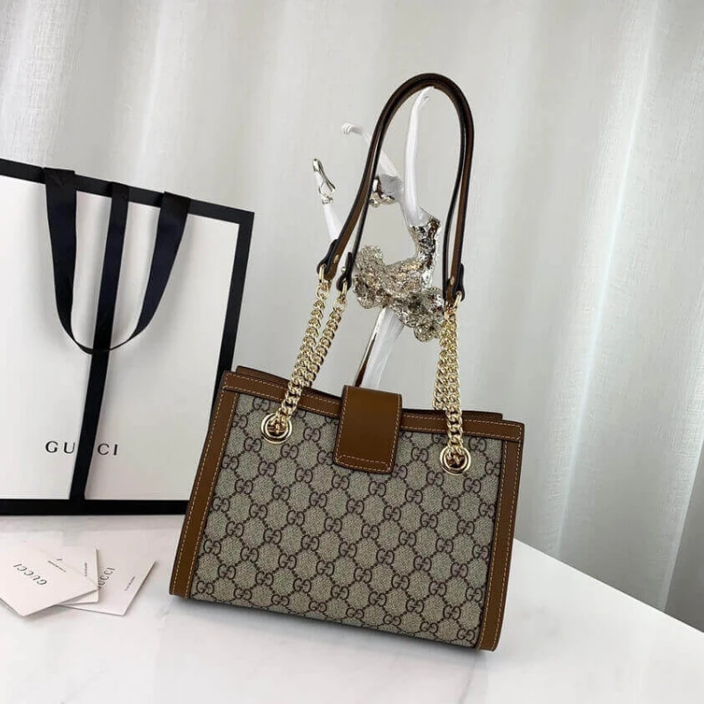 Replica bags lv Beige ebo Gucci GG Supreme Padlock Small Shoulder Bag Brown