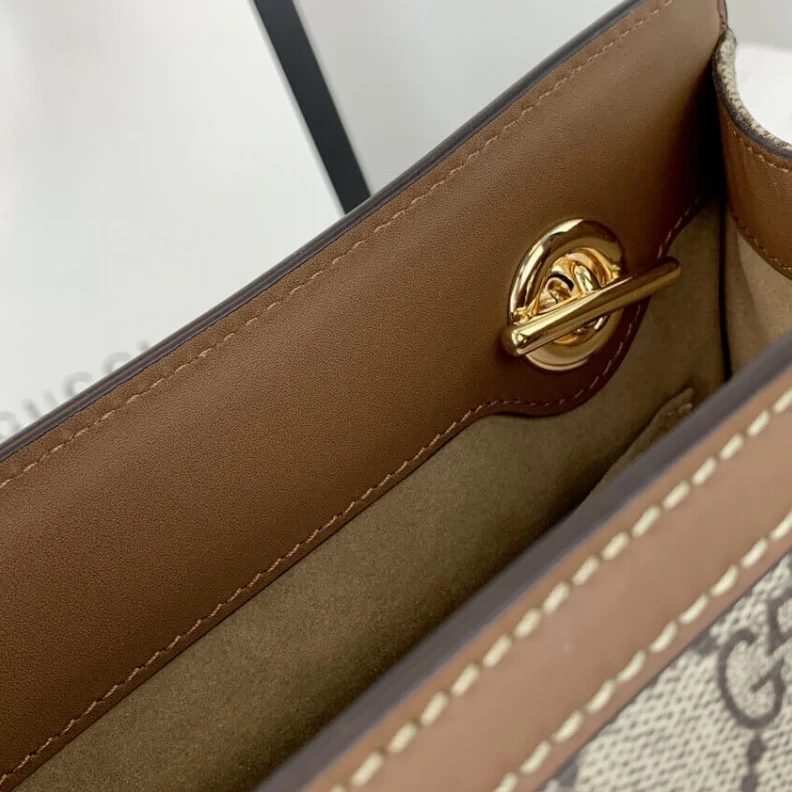 Replica bags lv Beige ebo Gucci GG Supreme Padlock Small Shoulder Bag Brown