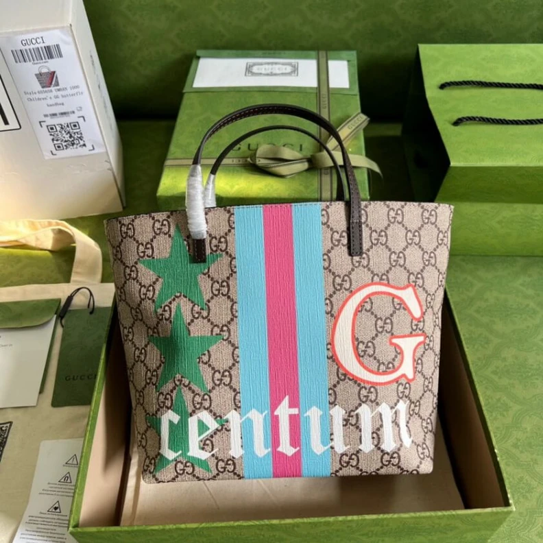 Kitlife Snap clos Gucci Geometric Motifs Ophidia Tote