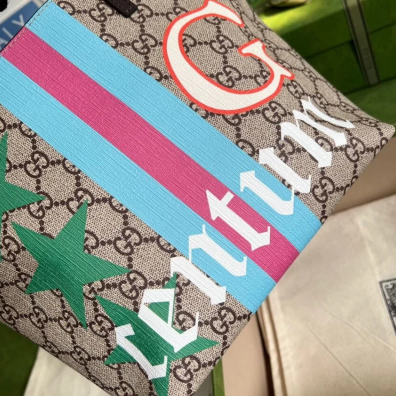 Kitlife Snap clos Gucci Geometric Motifs Ophidia Tote