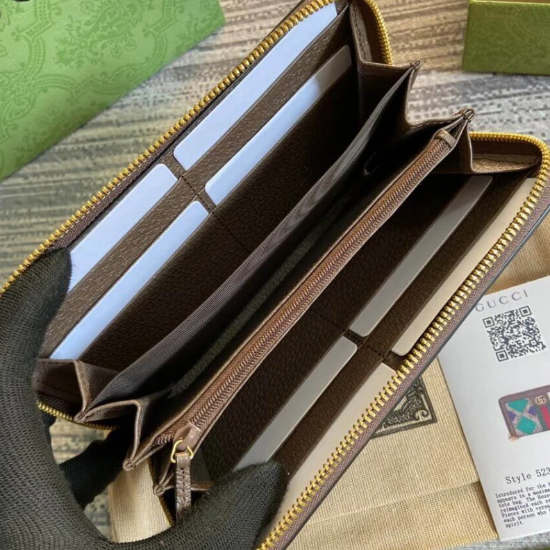 Replica bags Double G Gucci Geometric Motifs Ophidia Zip Around Wallet