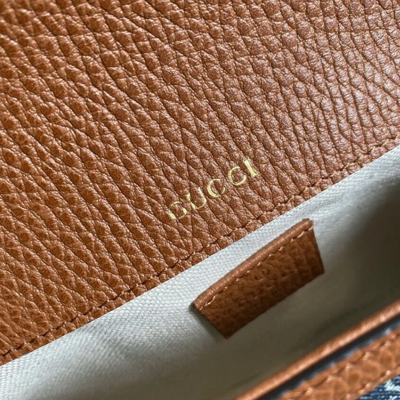 Top lv Dark blue Gucci Horsebit 1955 Denim Mini Bag