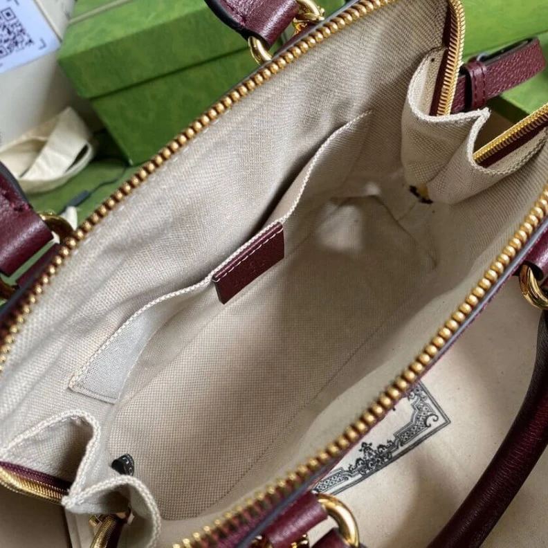 Replica bags Gucci Horsebit 1955 GG Mini Bag in Burgundy GG Canvas
