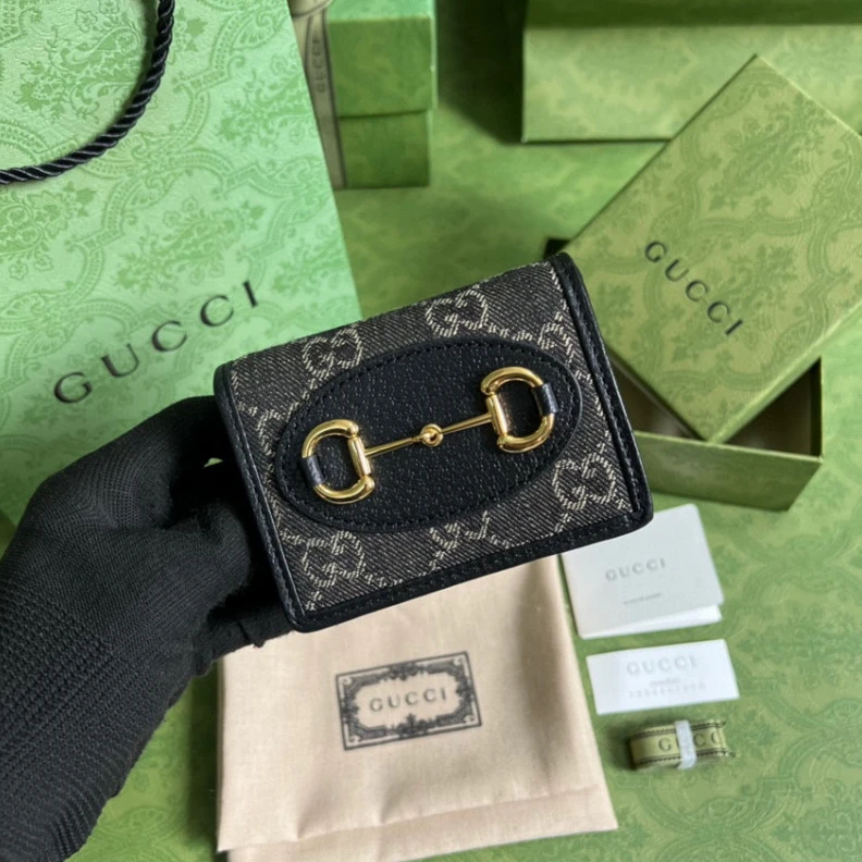 Lv belts replica One inter Gucci Horsebit 1955 Jacquard Card Case Wallet Black