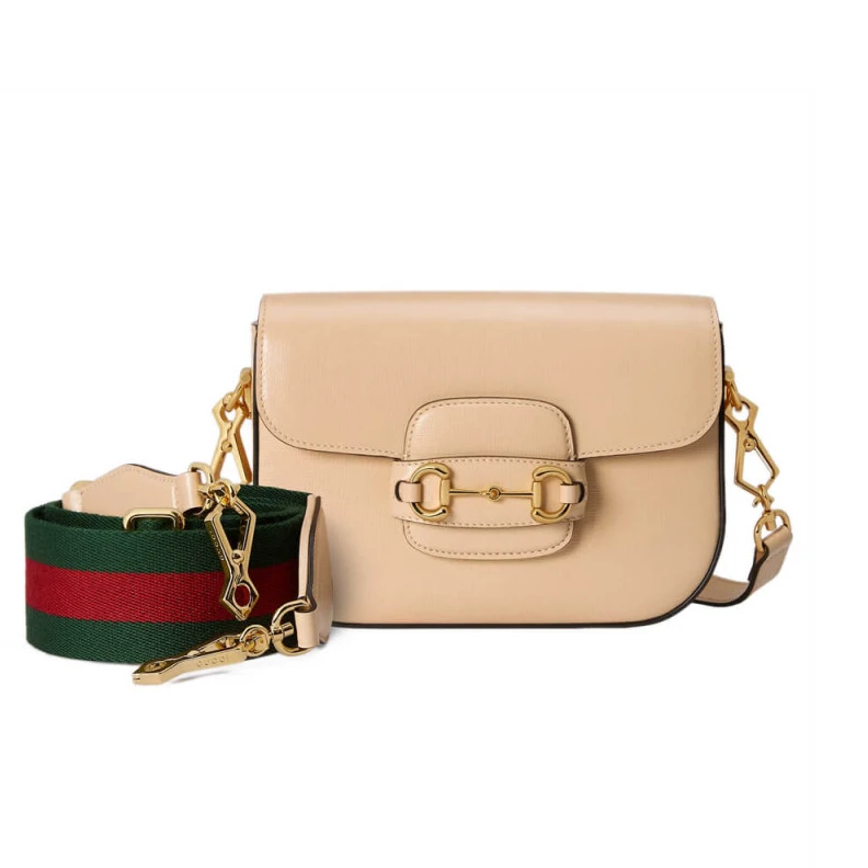 Cotton li Gucci Horsebit 1955 Mini Bag in Beige Leather