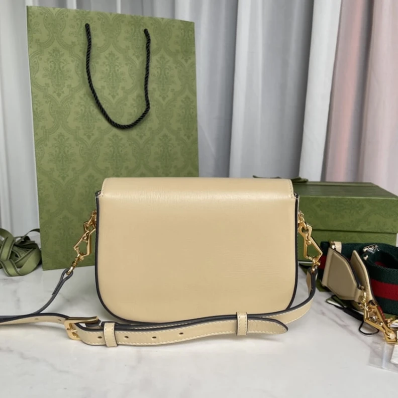 Replica bags lv Cotton li Gucci Horsebit 1955 Mini Bag in Beige Leather