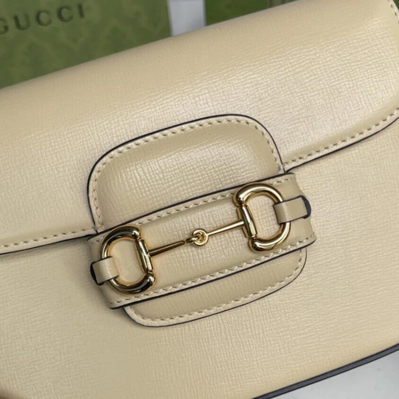 Replica bags lv Cotton li Gucci Horsebit 1955 Mini Bag in Beige Leather