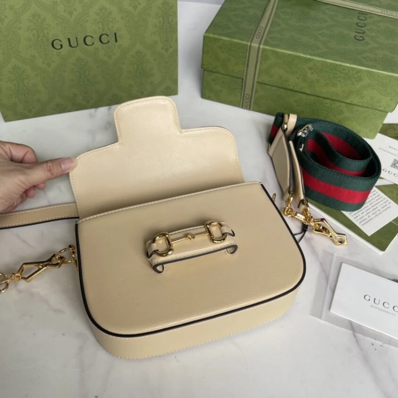 Replica bags lv Cotton li Gucci Horsebit 1955 Mini Bag in Beige Leather