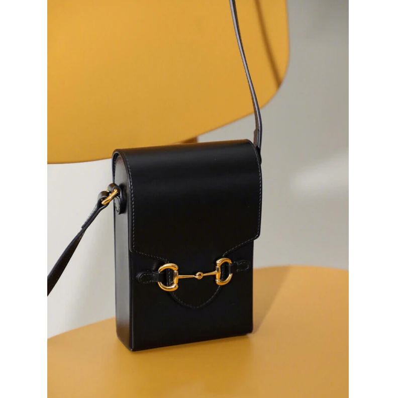 Replica bags lv Black lea Gucci Horsebit 1955 Mini Bag in Black Leather