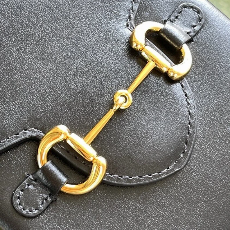 Replica bags lv Black lea Gucci Horsebit 1955 Mini Bag in Black Leather