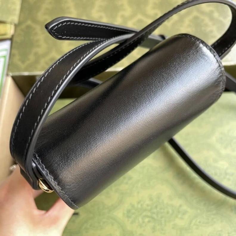 Replica bags lv Black lea Gucci Horsebit 1955 Mini Bag in Black Leather