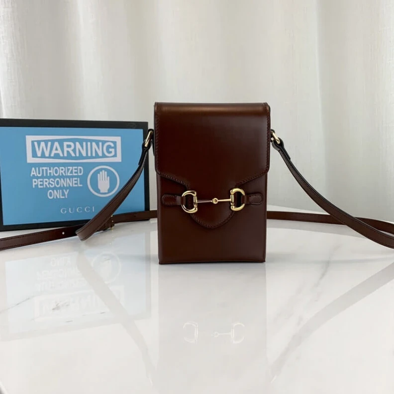 Replica bags lv Goldtoned Gucci Horsebit 1955 Mini Bag in Brown Leather