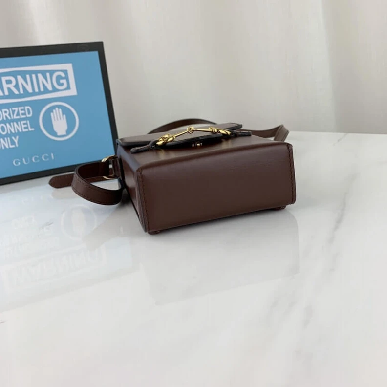 Replica bags lv Goldtoned Gucci Horsebit 1955 Mini Bag in Brown Leather