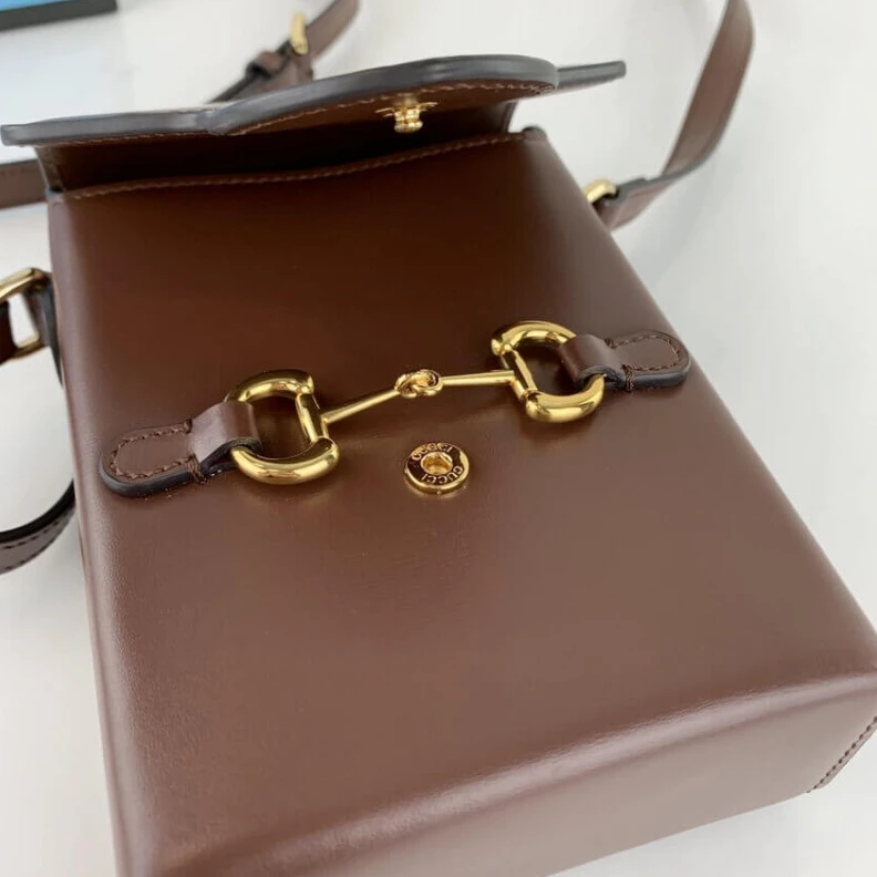 Replica bags lv Goldtoned Gucci Horsebit 1955 Mini Bag in Brown Leather
