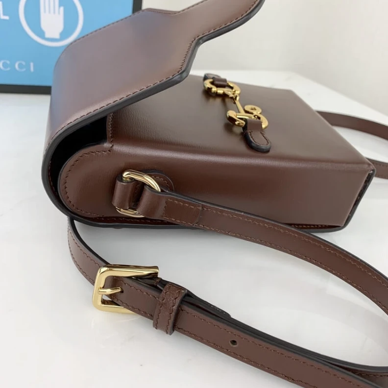 Replica bags lv Goldtoned Gucci Horsebit 1955 Mini Bag in Brown Leather