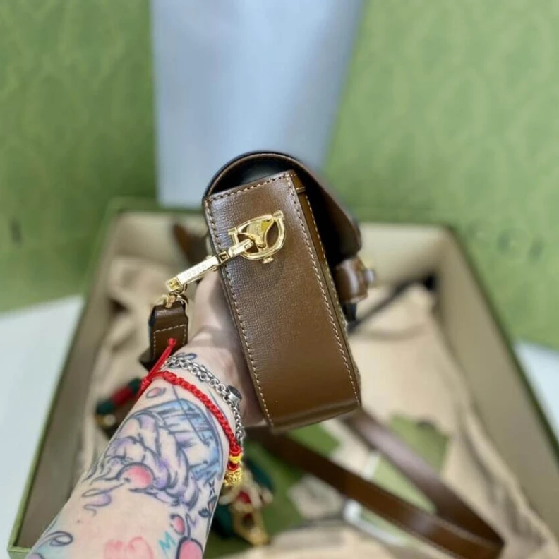 Replica bag This item Gucci Horsebit 1955 Mini Bag in GG Supreme Brown