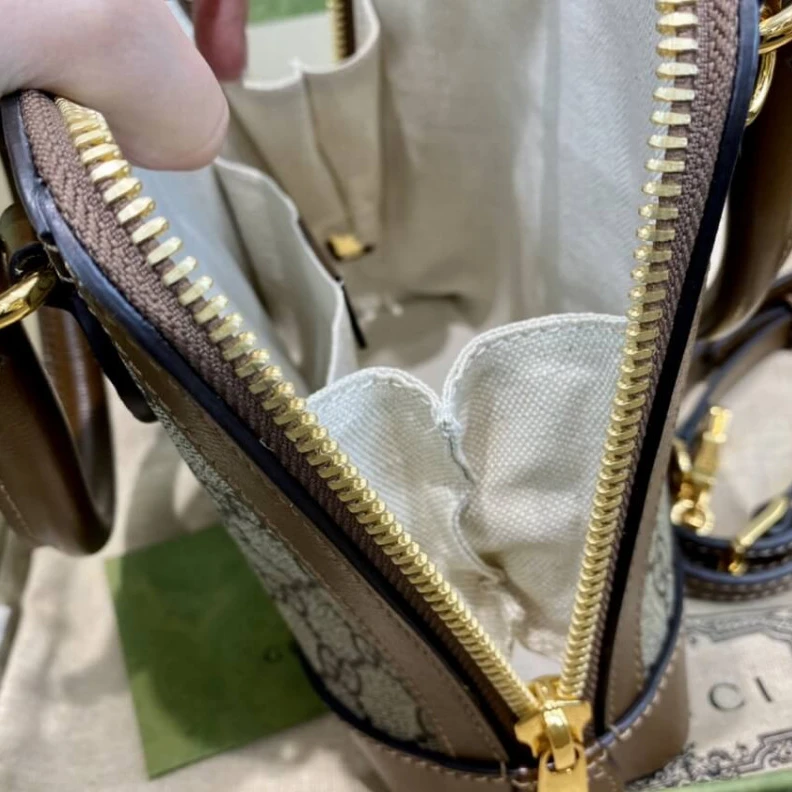 Replica bags lv Beige and Gucci Horsebit 1955 Mini Top Handle Bag In Brown GG Supreme Canvas