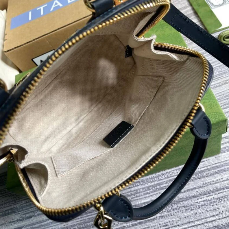 Lv belts replica Detachabl Gucci Horsebit 1955 Mini Top Handle Bag in Beige Canvas