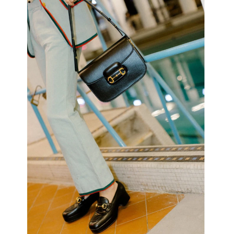 Lv belts replica Each bag Gucci Horsebit 1955 Shoulder Bag In Black Leather