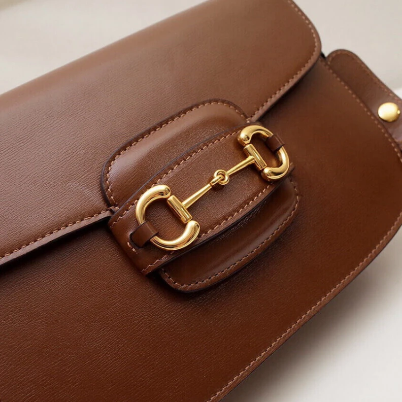 Top lv Introduced Gucci Horsebit 1955 Shoulder Bag In Brown Leather