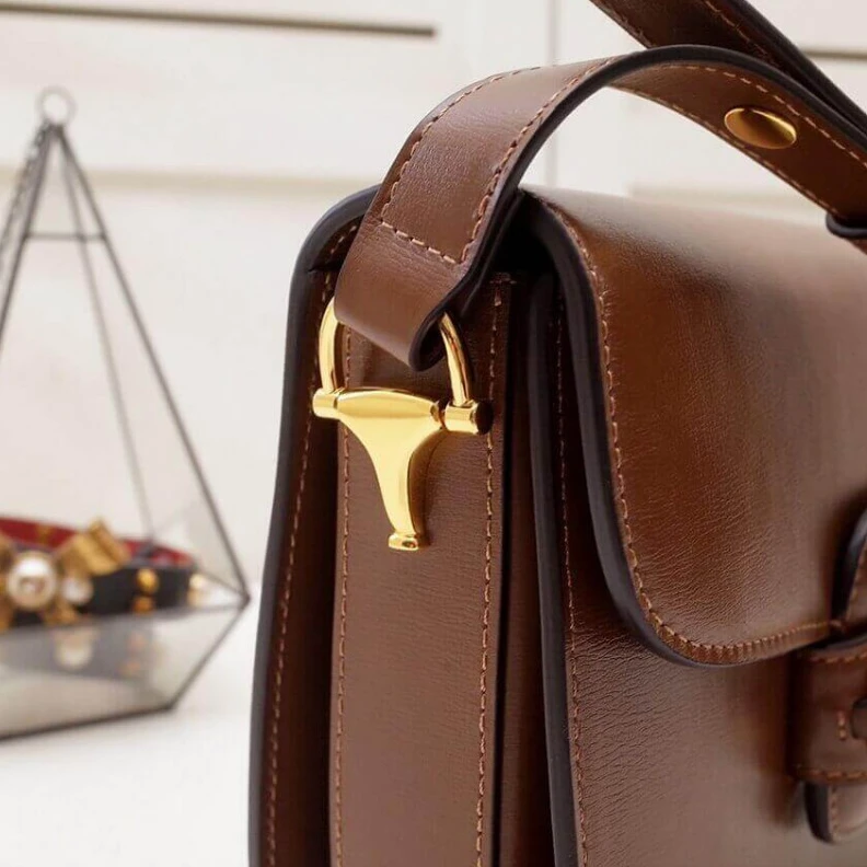 Top lv Introduced Gucci Horsebit 1955 Shoulder Bag In Brown Leather
