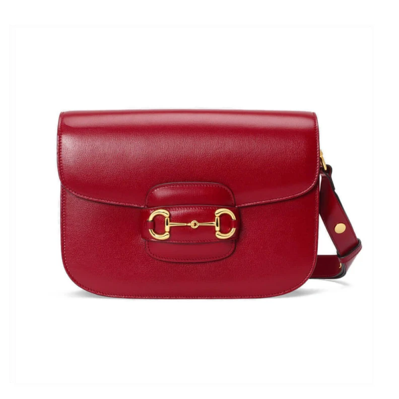 25 x 18 x Gucci Horsebit 1955 Shoulder Bag In Red Leather
