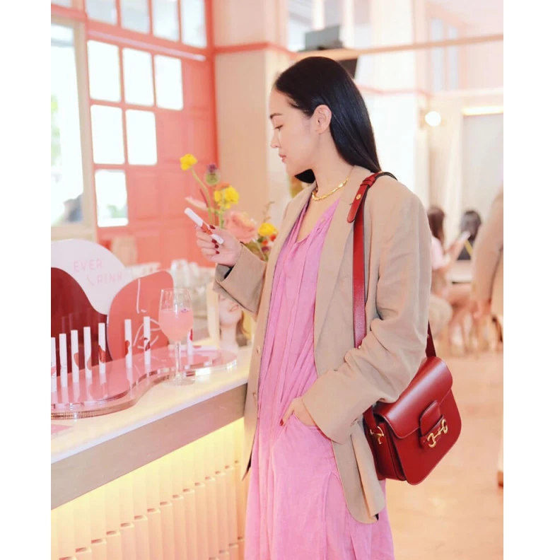 Top lv 25 x 18 x Gucci Horsebit 1955 Shoulder Bag In Red Leather