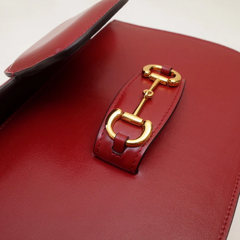 Top lv 25 x 18 x Gucci Horsebit 1955 Shoulder Bag In Red Leather