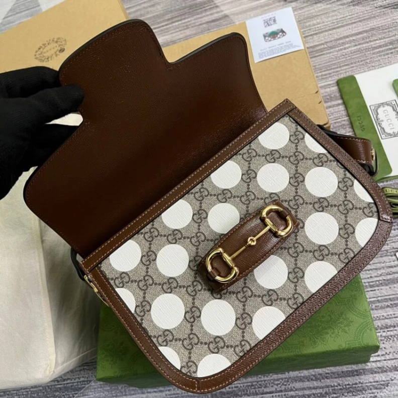 Replica bags lv Shoulder Gucci Horsebit 1955 Shoulder Bag With Geometric Print