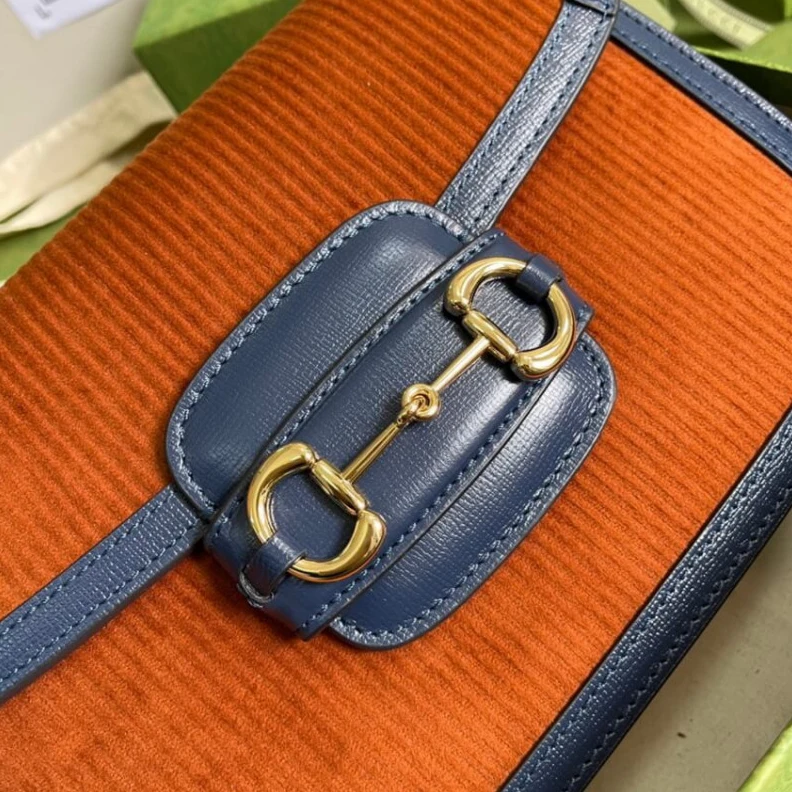 Replica bags Goldtoned Gucci Horsebit 1955 Small Bag Brown Corduroy