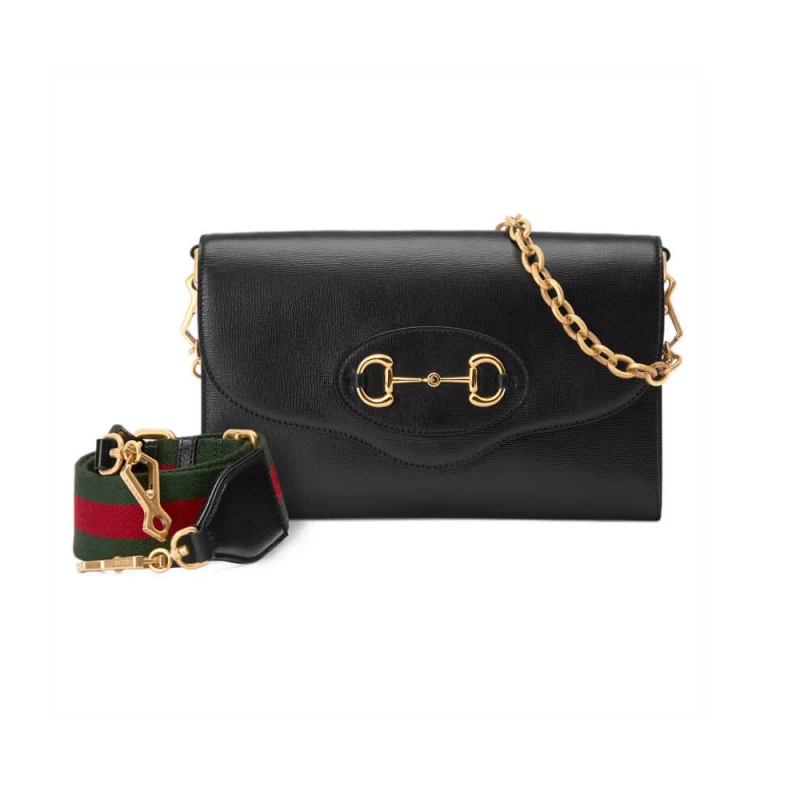 Horsebit Gucci Horsebit 1955 Small Bag In Black Leather
