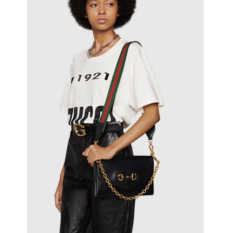 Replica bags Horsebit Gucci Horsebit 1955 Small Bag In Black Leather