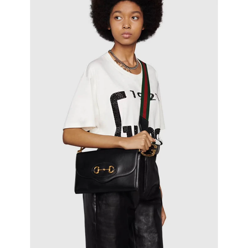 Replica bags Horsebit Gucci Horsebit 1955 Small Bag In Black Leather