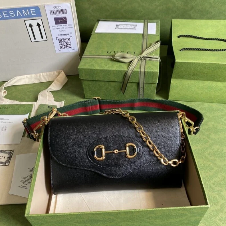 Replica bags Horsebit Gucci Horsebit 1955 Small Bag In Black Leather