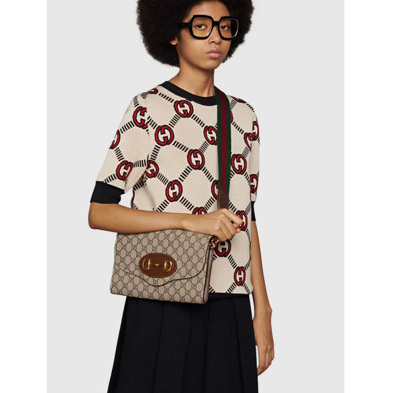 Lv belts replica Detachabl Gucci Horsebit 1955 Small Bag In GG Supreme