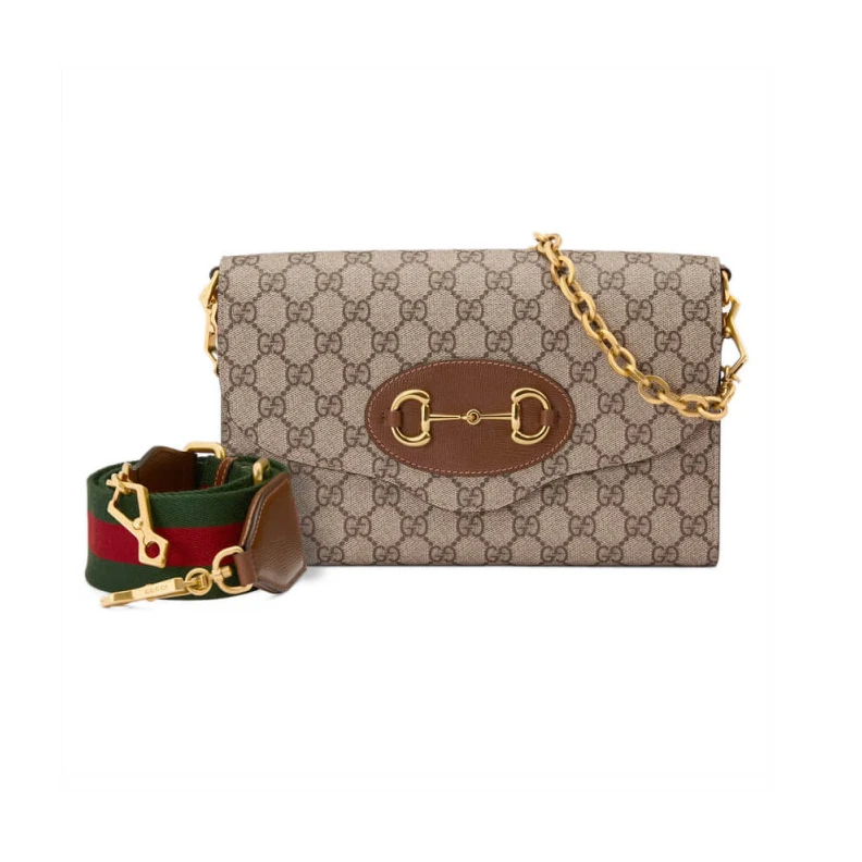 Detachabl Gucci Horsebit 1955 Small Bag In GG Supreme