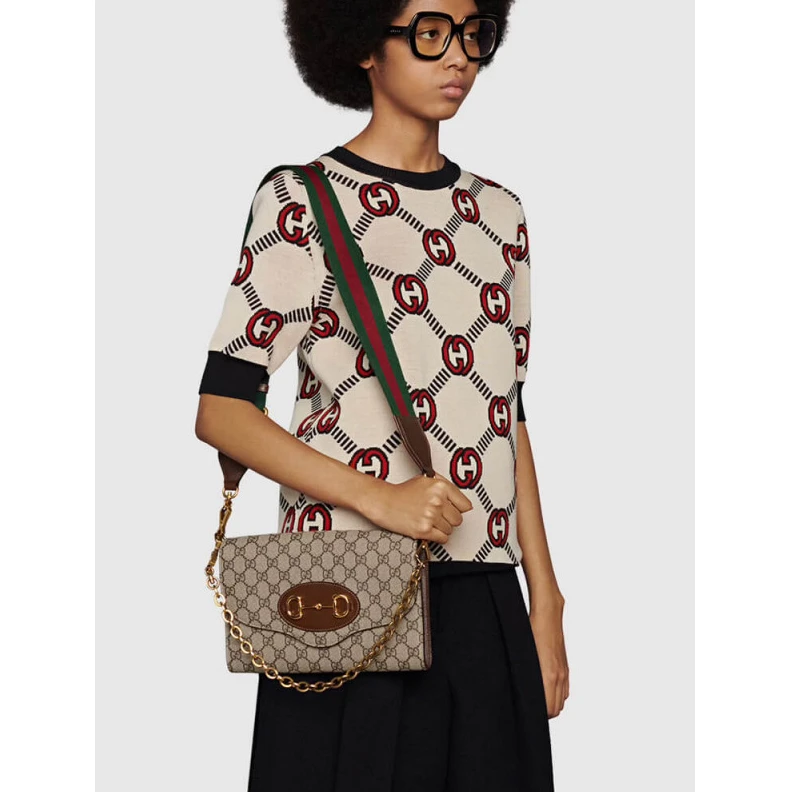Lv belts replica Detachabl Gucci Horsebit 1955 Small Bag In GG Supreme