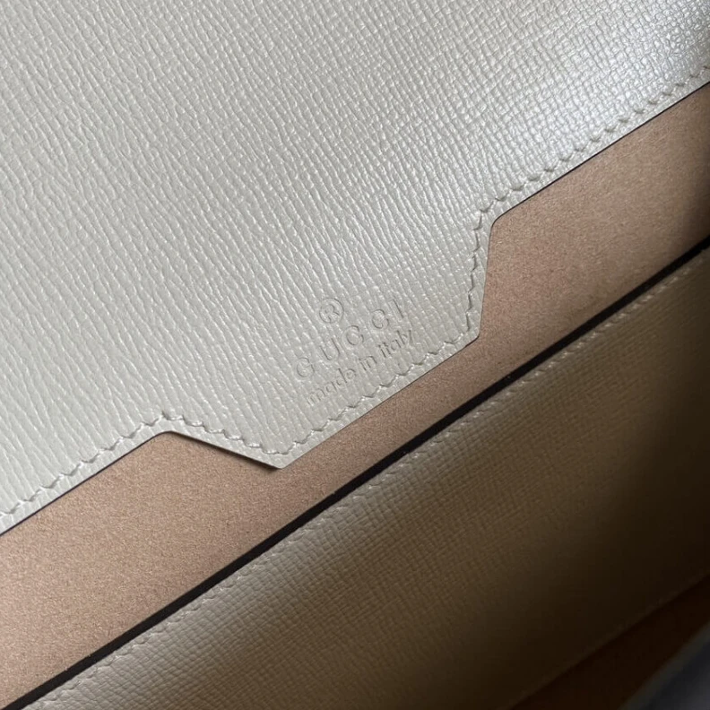 Kitlife White lea Gucci Horsebit 1955 Small Bag In White Leather